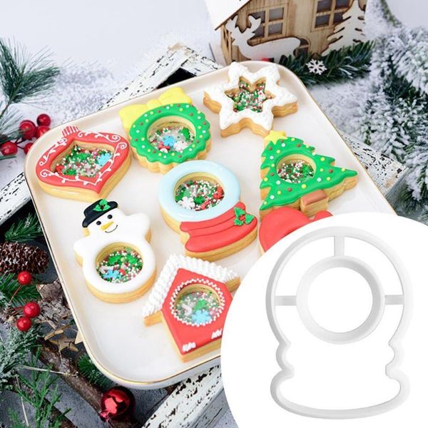 

baking & pastry tools christmas cookie cutter biscuit stamp fondant mould xmas shaking snowflake santa snowman cake decoration moulds