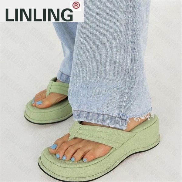 

slippers fashion women clip toe sandal wedge platform shoes casual beach dress heels slipper female flip flops woman, Black