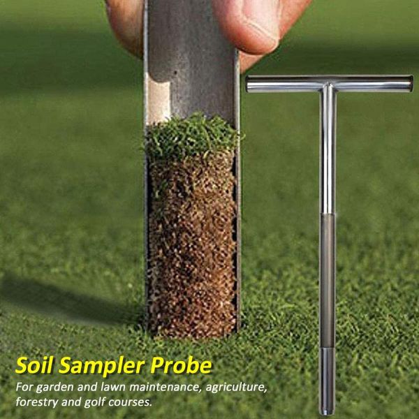 

golf training aids forest stainless steel soil sampler probe earth turf sampling manual lawn maintenance multifunction t-style handle