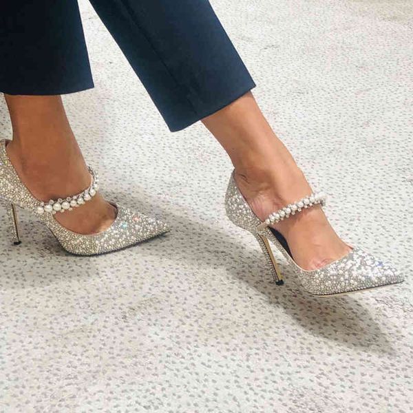 

dress shoes women sandals white pearl bridal pointed toe heel fine high heels slender pumps wedding i804, Black