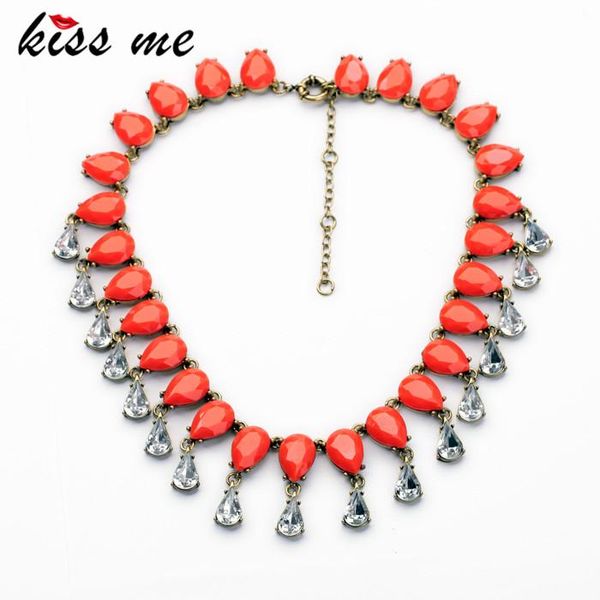 

pendant necklaces kiss me design fashion jewelry resin stone water drop statement luxury &pendant 2021, Silver