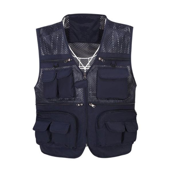 

men's vests fishing vest men, mens summer outdoor work multi pockets mesh vest,, Black;white