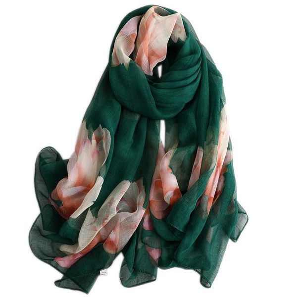 

scarves luxury 2021 brand fashion women scarf summer silk hijabs beach stoles neck head shawls and wraps foulard, Blue;gray