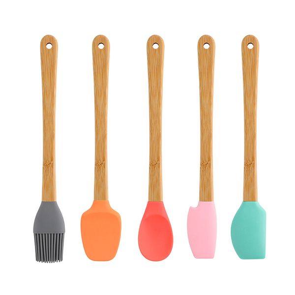 Cozimento Ferramentas de Pastelaria Mini Silicone Spatula Scraper Basting Basting Escova Colher para Cozinhar Mistura Nonstick Utensílios de Cozinha Utensils Zze5617