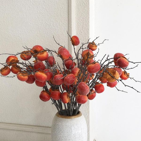 

simulation persimmon branch flower arrangement material home festival berry fake flowers balcony decoration plants decorative & wreaths