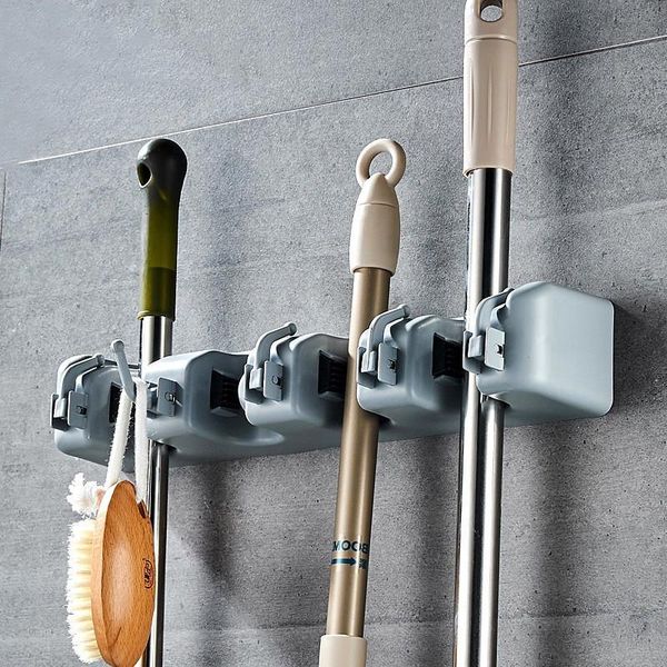 

hooks & rails bathroom storage wall hanging multifunctional broom holder tool magic plastic mop kitchen accessories 3 styles