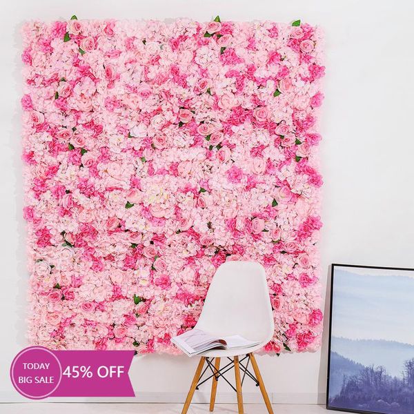 

40x60cm silk rose champagne artificial flower diy wedding decoration wall panels romantic backdrop decor decorative flowers & wreaths