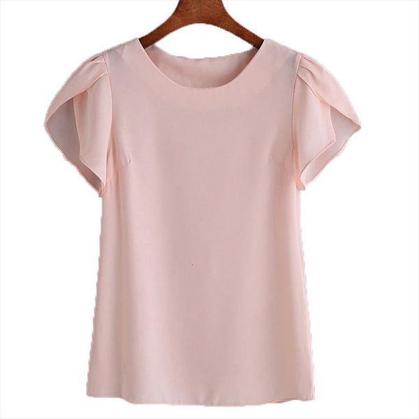 

summer chiffon short sleeve women shirts red office plus size work casul female clothing, White
