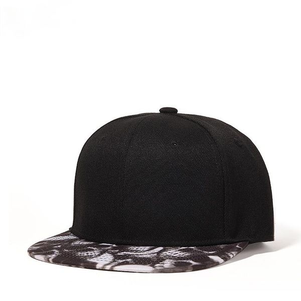 

ball caps 2021 black hip hop hat men skeleton printed brim, Blue;gray