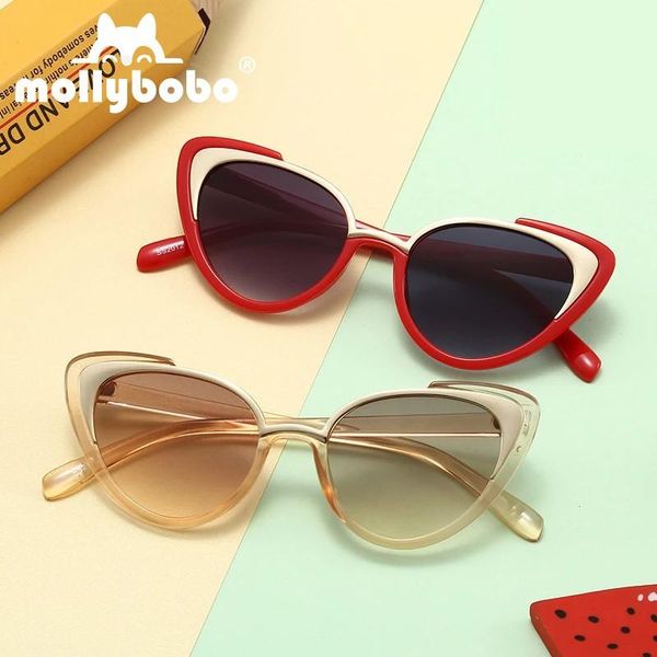 

cat eye kids boys and girls baby sunglasses fashion vintage children sun glasses classic metal cateye eyewear uv400, Blue