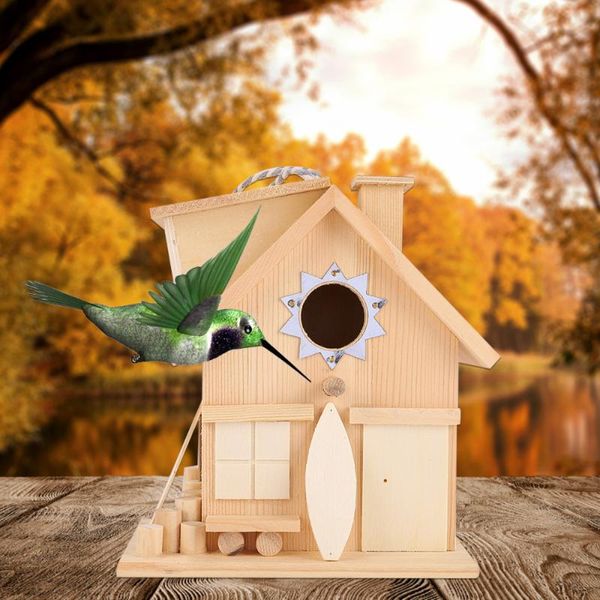 

bird cages birdhouse wood small house hanging for outdoor backyard