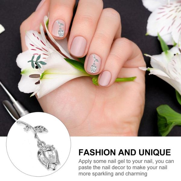 

nail art decorations 2pcs rose decoration delicate creative, Silver;gold