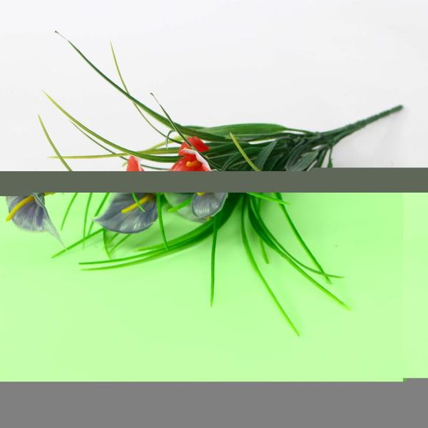 

pretty green artificial grass plants plastic flowers home office desk decorative leaves party decors 3 colors & wreaths