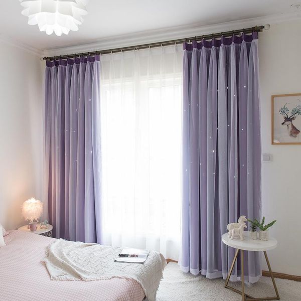 

curtain & drapes modern and simple hollow star curtains, high blackout curtains for living room bedroom, white yarn