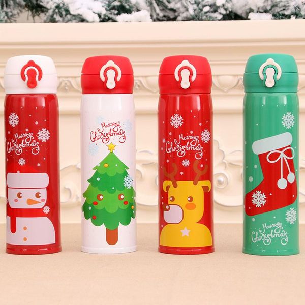 

water bottles 1pc 350ml christmas stainless steel vacuum mug winter long-lasting constant temperature outdoor travel coffee milk
