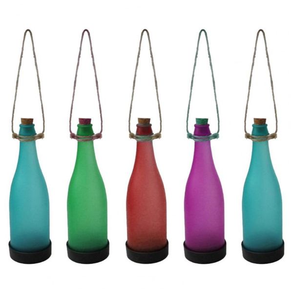 

party decoration s 5pcs wine bottle lights high brightness solar powered waterproof abs led decor lamps for outdoor