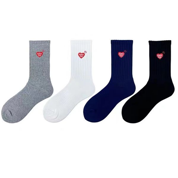 

sports socks human made love embroidered towel socks sports couple men, Black