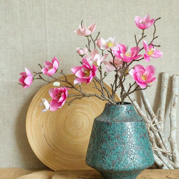 

artificial magnolia flowers simulation flower for wedding party garden home office table decoration decorative & wreaths