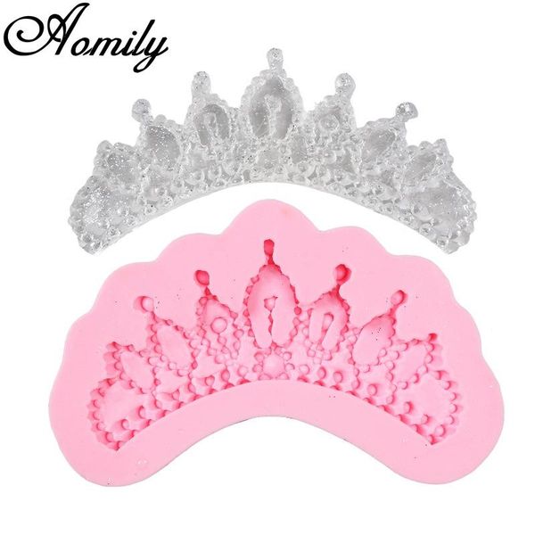 

baking & pastry tools aomily 3d crown silicone mold diy cake cutter sugar craft tiara fondant icing cutting cookies tool for decoration