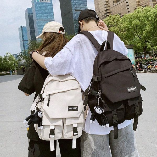 

backpack summer solid color large capacity waterproof nylon travel for women men's lapbag 2021 fashion