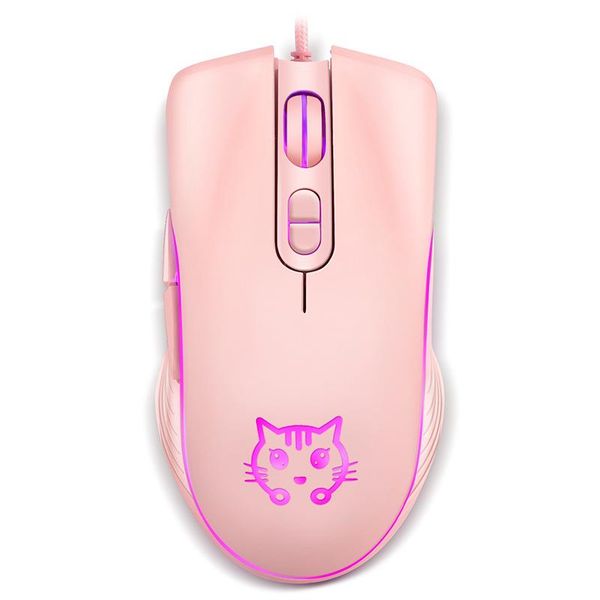 

mice pink mouse luminous esports game mute cute cartoon usb cable office home