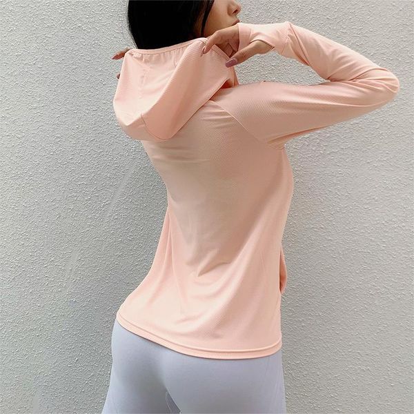 

yoga outfit pocket women shirts sportswear longsleeve quick dry fitness training running hoodie outdoor gym clothings girl