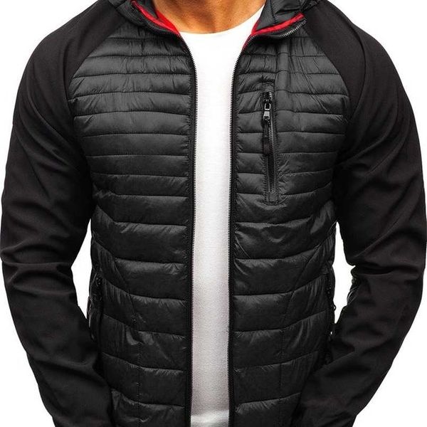 

zogaa fashionable men's zipper hooded warm cotton jacket 211014, Black