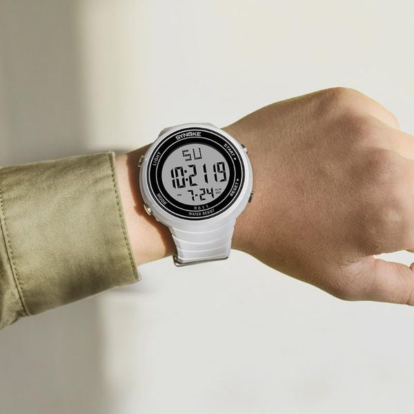 

mens digital electronic watch military fitness outdoor sports multi function trend big screen men's relogio ye1 wristwatches, Slivery;brown