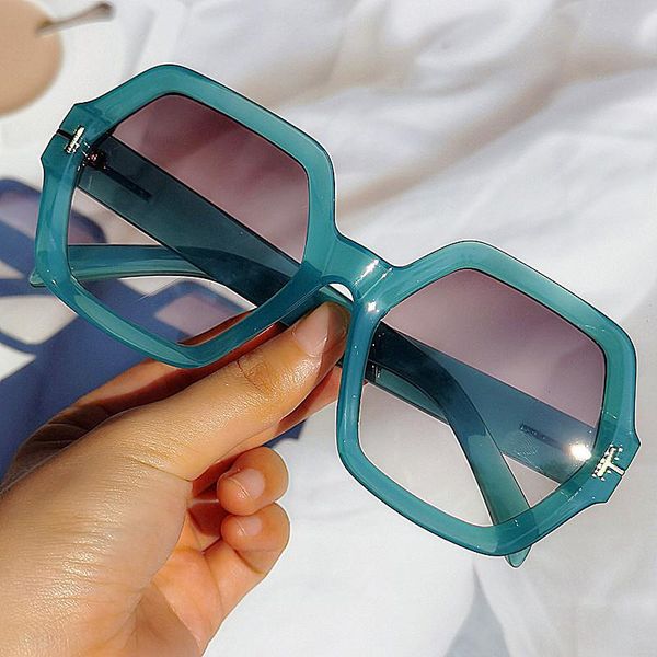 

outdoor eyewear unique polygon square green gradient sunglasses for women t fashion sun glasses men uv400 black brown