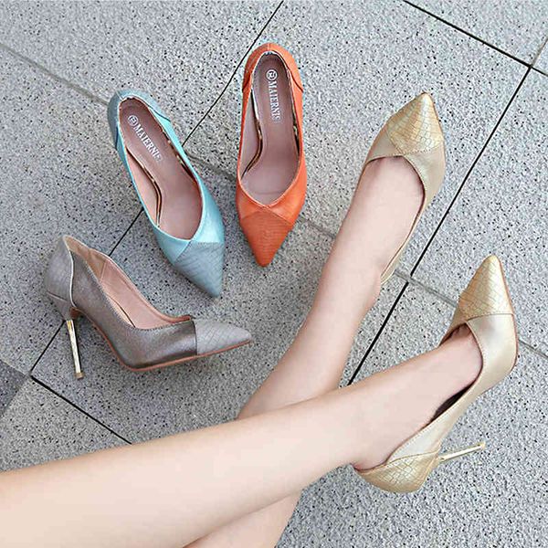 

dress shoes spring new european and american fashion color matching pointed stiletto high heels ladies professional simple single, Black