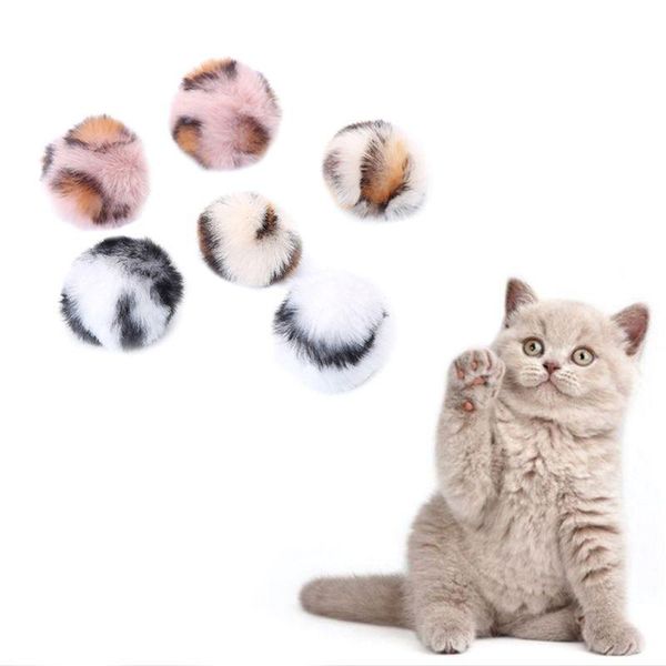

cat toys 10pcs funny interactive exerciser kitten zebra-stripes leopard chewing plush ball self teaser contains catnip