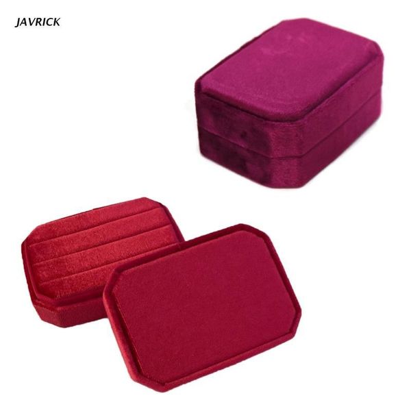

jewelry pouches, bags elegant octagon ring display holder box stud earrings organizer storage, Pink;blue