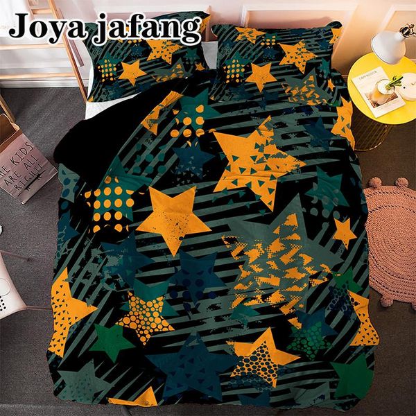

bedding sets 2/3pcs set 3d star printed quilt cover pillowcases  size bedspread bedclothes