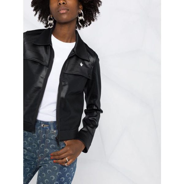 

custom end 10.24 high fashion print jacket coat women vintage temperament moto & biker style zipper short outerwear women's jackets, Black;brown