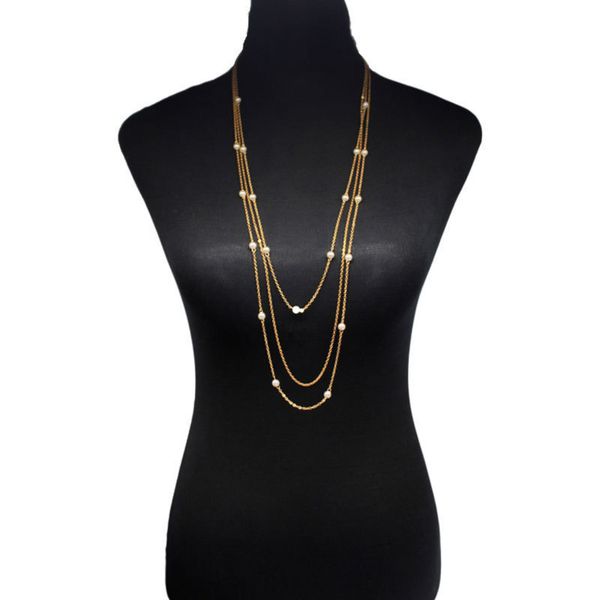 

jewelry elegant imitation pearl level geometric trend street racket necklace, Black