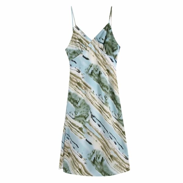 

summer women holiday style side slit printed suspender midi dress female sleeveless clothes casual lady loose vestido d7575 210430, Black;gray