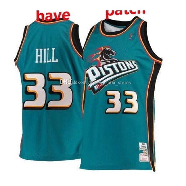 

09Men\rDetroit\rPistons Grant Hill Mitchell & Ness Teal Road 1998/99 Hardwoods Classics white Authentic Jersey 01, Color3