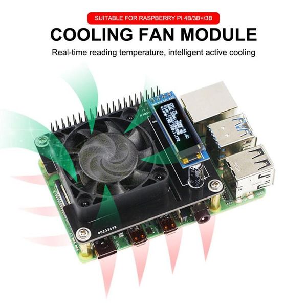 

cooling fan intelligent speed control expansion board protector real-time monitoring radiator for raspberry pi lappads