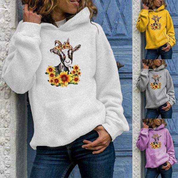 

women's hoodies & sweatshirts fashion casual red lip long sleeve hooded 2021 vintage creativity pullovers warm women, Black