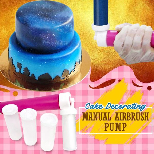

manual cake spray gun airbrush coloring baking duster pastry dusting tube tools bakware &