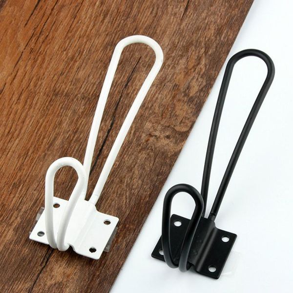 

robe hooks 5pcs metal wire loop coat hook vintage wall clothes hanger organizer black door mount bathroom wj602