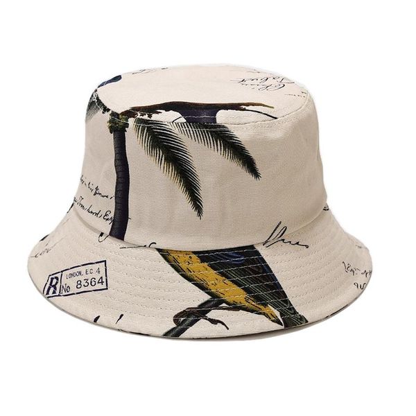 

wide brim hats summer sun men bob fishing caps for women vintage print fashion casual bucket hat gorro cap, Blue;gray