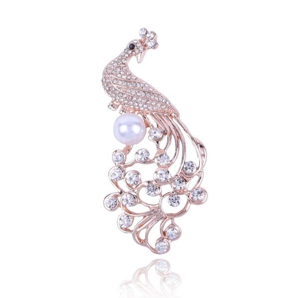 

pins, brooches peacock for women large vintage animal pin luxury fashion rhinestone brooch party jewelry scarf buckle, Gray