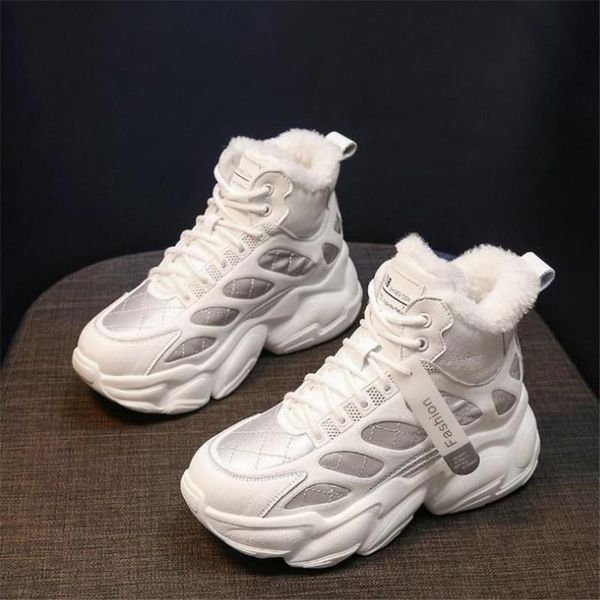 

boots snow women's plush and thickened warm cotton shoes in winter 2021, Black