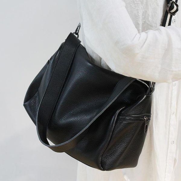 

johnature leisure nature cowhide women hobos bag 2021 genuine leather versatile shoulder & crossbody bags simple handbag totes