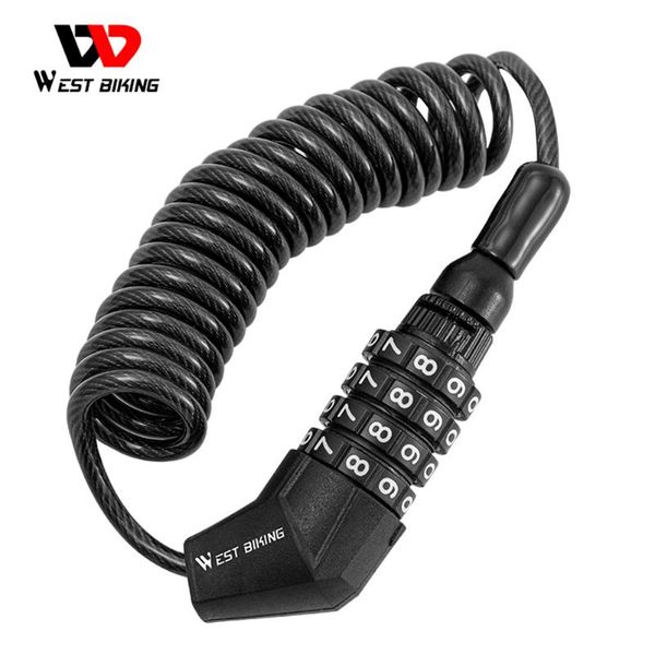 

bike locks west biking helmet lock mtb coil steel cable anti-theft password