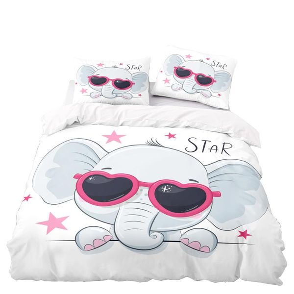 

bedding sets cute elephant set cartoon animals print duvet cover with pillow 240x220 quilt premium bedroom