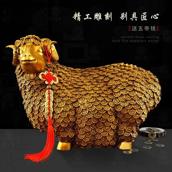 

decorative objects & figurines handmade chinese style copper sheep golden ornaments pure goat crafts living room fortune zodiac sign