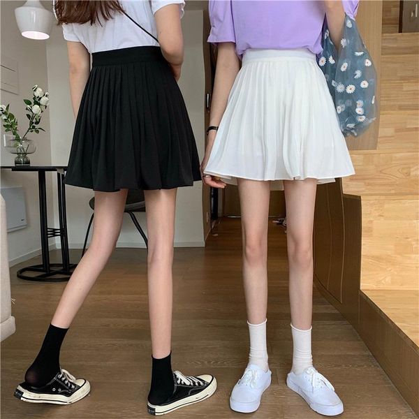 

skirts vy1300 wholesale 2021 spring summer autumn fashion casual women skirt woman female ol mini pleated, Black