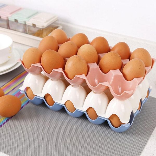 

storage bottles & jars kitchen egg box refrigerator eggs 15 grid plastic yu-home